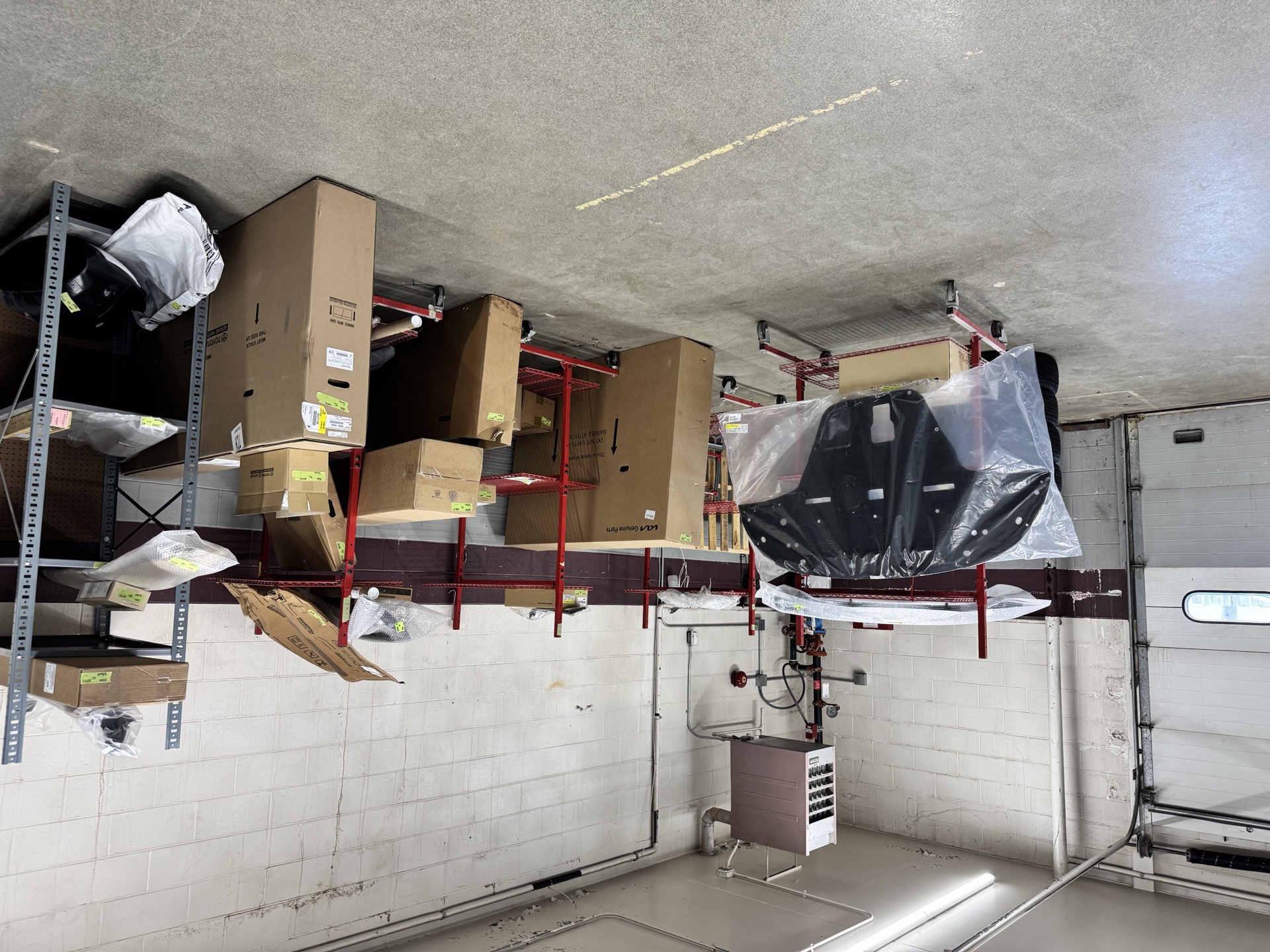 OEM parts storage at Bob Rohrman Collision Repair Center, stocked for fast-turnaround Lafayette collision repairs