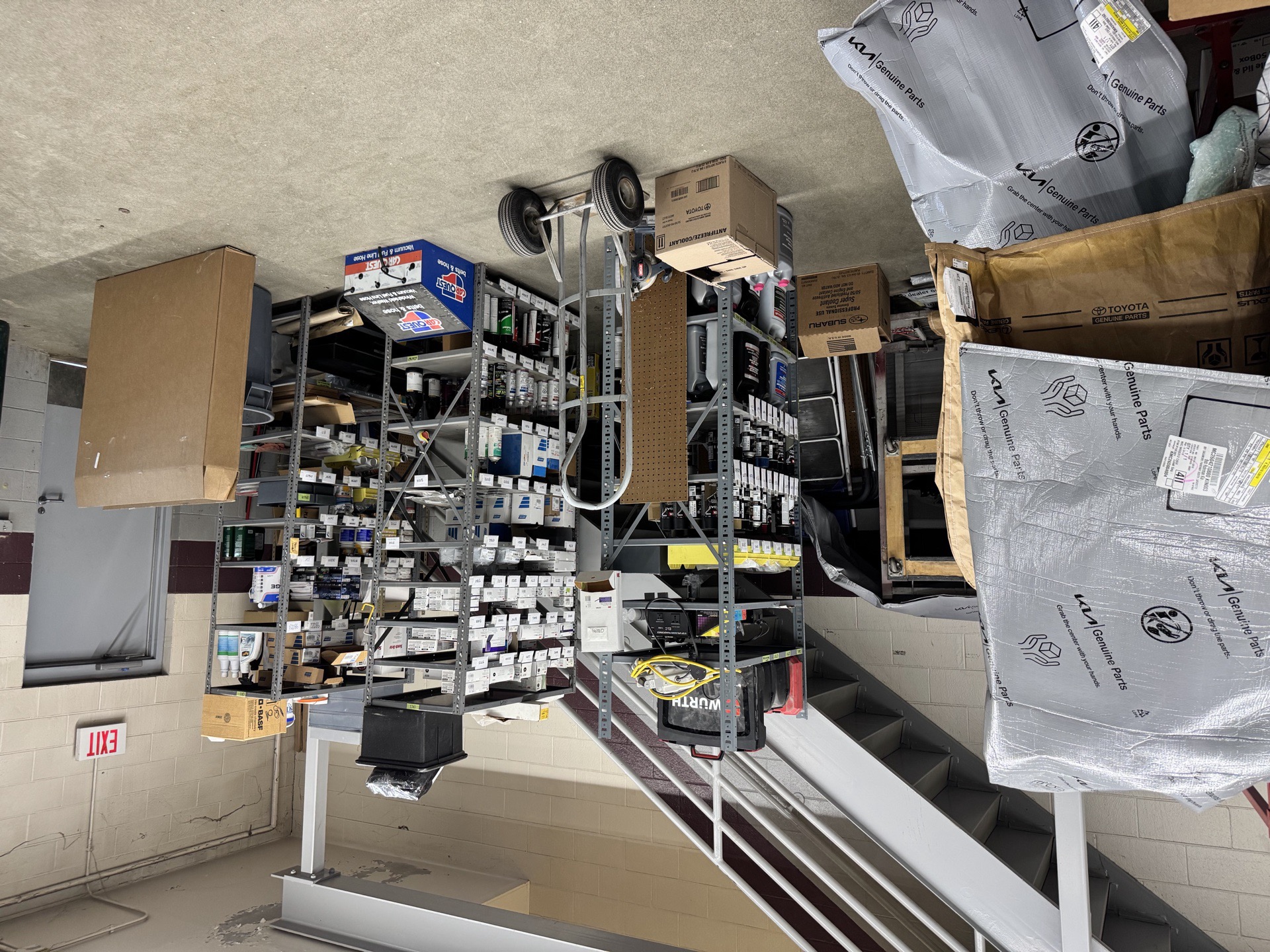 Second view of the OEM parts inventory at the Bob Rohrman Collision Lafayette shop